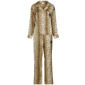 Juicy Couture  Tamzin Cheetah Satin Shirt  Pant Set  Pyjama's / nachthemden dames Bruin