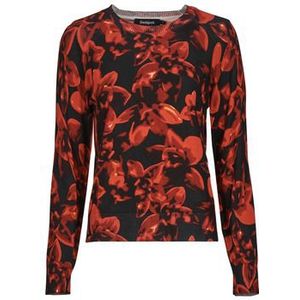 Desigual - Floral Knitwear - Zwart - Met Lange Mouwen - Ronde Hals