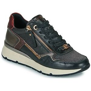 Carmela - 16251702 - Leren Sportschoenen - Zwart - Plat - Veters - Casual