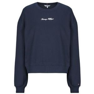 Tommy Hilfiger Dames CLASSIC SCRIPT TERRY SWEATSHIRT WW0WW48269 Pullover Sweatshirt, Blauw, XXS, Blauw (Donker Nacht Marine), XXS