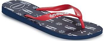 Havaianas - Bedrukte Teenslippers - Marineblauw/Robijnrood - 100% PVC en Rubber