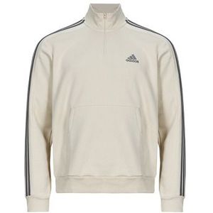 adidas  Essentials Fleece 3-Stripes 1/4-Zip Sweatshirt  Truien  heren Beige