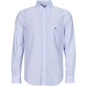 Gant  REG POPLIN STRIPE SHIRT  overhemden  heren Blauw