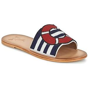 Miss L'Fire  ALL ABOARD  slippers  dames Blauw