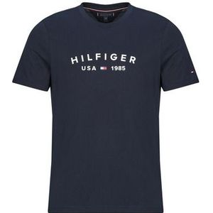 Tommy Hilfiger - T-shirt - Blauw - Heren - Katoen - Geborduurd Logo