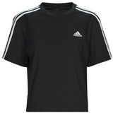 adidas  3S CR TOP  Shirts  dames Zwart