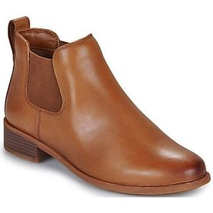 Clarks - Havisham Top - Enkellaarsjes - Goudbruin - Premium Leer