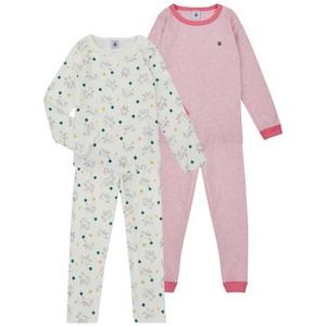 PETIT BATEAU - Kinderpyjama Set - Blauw - Katoen - Bedrukt en Gestreept