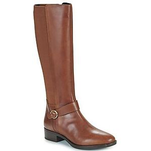 GEOX - Felicity - Leren Ruiterlaarzen - Kastanje - Ritssluiting - Brede Hak