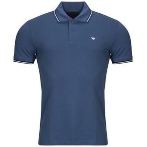 Emporio Armani - Poloshirt - Blauw - Katoen Piqué - Korte Mouwen