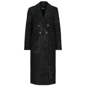Desigual - Floral Pattern - Lange Jas - Zwart - Met Knopen