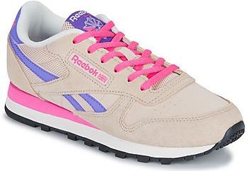 Reebok - Classic Leather - Sneakers - Tapioca / Atomic Pink / Solar Purple - Leren Bovenkant