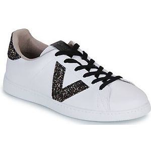 Victoria - Dames Sportschoenen - Wit - Veganistisch Leer - Glitter