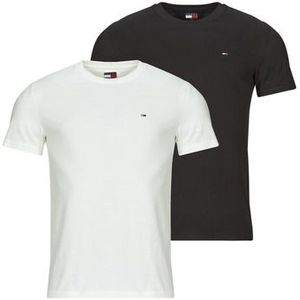 Tommy Jeans - Shirt - Zwart/Wit - 2 Pack - Slanke Pasvorm - Kwartmouw