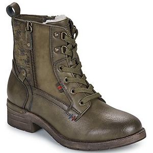 MUSTANG - Veterlaarsjes - Chocoladebruin - Imitatieleder