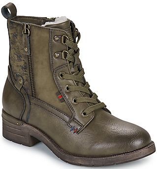 MUSTANG - Veterlaarsjes - Chocoladebruin - Imitatieleder