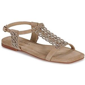 Alma EN Pena - Platte Sandaal - Beige - Dames - Ronde Decoratie