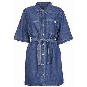 Calvin Klein - Linen Boxy Belted Shirt Dress - Donkerblauw - Linnen