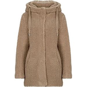 Only - ONLMINA CURLY TEDDY COAT - Korte Jas - Mountain Trail - Met Capuchon