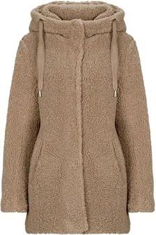 Only - ONLMINA CURLY TEDDY COAT - Korte Jas - Mountain Trail - Met Capuchon