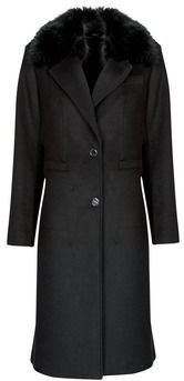 Guess - Karole FUR Collar Coat W5Bl 19 W2642 - Mantel - Zwart