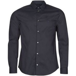 Emporio Armani - Overhemd - Blauw - Katoen - Kentkraag