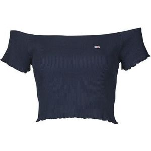 Tommy Jeans  TJW CROP RIB OFF SHOULDER TOP  Blouses  dames Marine