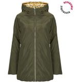 ONLY - Omkeerbare Parka - Kakigroen - Halflang - Met Kap