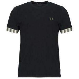 Fred Perry - Gestreept Cuff T-shirt - Zwart