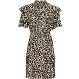 IKKS - Jurk ROB - Beige - Dierenprint - Halve Mouw - Knielengte