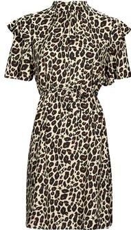 IKKS - Jurk ROB - Beige - Dierenprint - Halve Mouw - Knielengte