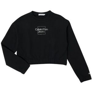 Calvin Klein Jeans  METALLIC BOX LOGO SWEATSHIRT  Truien  kind Zwart
