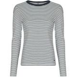 PETIT BATEAU - Iconisch T-shirt - Ecru/Marine - Lange Mouwen - Gestreept Ribtricot