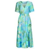 Blousejurk - Bloemenprint - V-hals - Korte Mouwen - Getailleerd