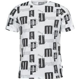 Puma  ESS+ LOGO LAB AOP TEE  Shirts  heren Wit