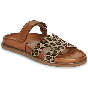 Exé Shoes  967-KIMOLOS-LEOPARD-TAN  slippers  dames Bruin