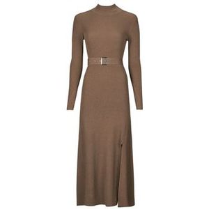 Karl Lagerfeld  LSLV BUCKLE BELT KNIT DRESS  jurken  dames Beige