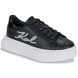 Karl Lagerfeld - Z30978 - Leren Sneakers - Zwart - Casual - Vetersluiting