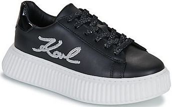 Karl Lagerfeld - Z30978 - Leren Sneakers - Zwart - Casual - Vetersluiting