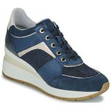 Geox - Zosma A - Dames Sneakers - Zwart - Textiel/Leer