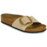 BIRKENSTOCK - Madrid Big Buckle LENB Sandcastle - Slippers - Beige