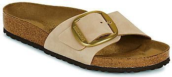 BIRKENSTOCK - Madrid Big Buckle LENB Sandcastle - Slippers - Beige
