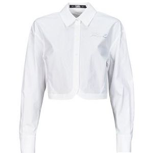 Karl Lagerfeld  crop poplin shirt  Blouses  dames Wit