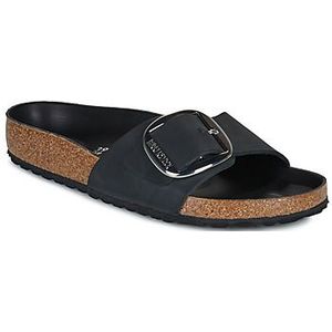 BIRKENSTOCK  Madrid Big Buckle LEOI Black HEX  slippers  dames Zwart