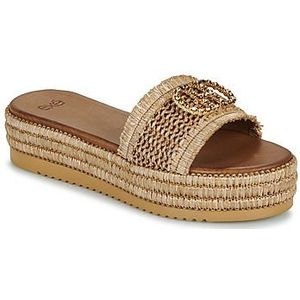 Exé Shoes  549-HYDRA-RAFFIA-TAN  slippers  dames Bruin