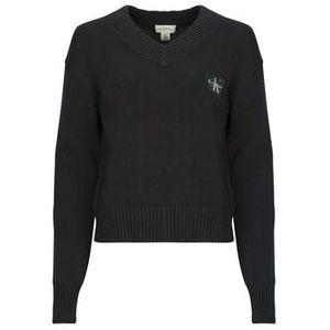 Calvin Klein Jeans - V-Neck Long Sleeve - Trui - Zwart
