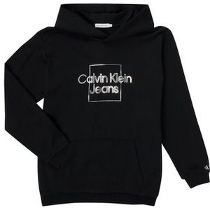 Calvin Klein Jeans  METALLIC BOX LOGO RELAXED HOODIE  Truien  kind Zwart