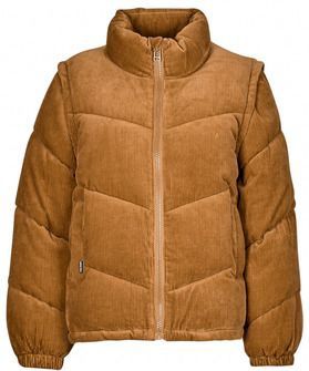 Volcom - Cord´n Puff - Jas - Bruin - Korte Corduroy Pufferjas voor Dames