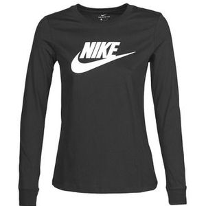 Nike  W NSW TEE ESSNTL LS ICON FTR  Shirts  dames Zwart