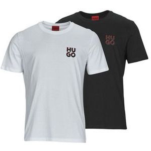 Hugo Hugo-dimento 10229761 T-shirt Met Korte Mouwen Wit Zwart Man